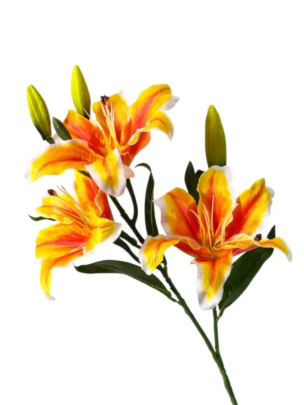 Цветы искусственные &laquo;Лилия галант&raquo;, h=66 см, d=13 см, оранжево-жёлтые