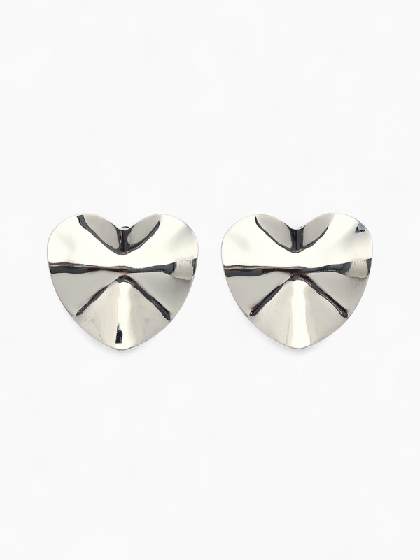Клипсы «Тренд» сердечко, цвет серебро