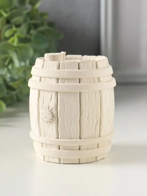 Шкатулка с крышкой, для украшений &laquo;Бочка&raquo;, 8&times;6 см, гипс