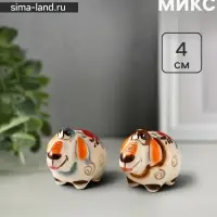 Статуэтка фарфоровая &laquo;Боря барашек&raquo;, 4 см, гжель цветная, МИКС