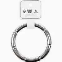 Браслет пластик на резинке "Стиль" гладкий, цвет серебро