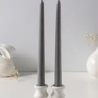 Набор свечей античных 25 см, 2 шт., 58 г, 7 ч, серый