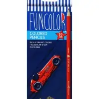 Карандаши цветные 12 цветов FunColor, пластиковые, трёхгранные, МИКС