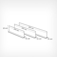 Пластиковый разделитель на Т-основании высотой 80 мм, L=280
