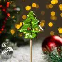 Карамель на палочке "Ёлочка", зелёная, 30 г Карамель на палочке "Ёлочка", зелёная, 30 г