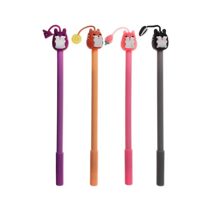 Ручка-прикол &laquo;Зверушки&raquo;, чёрный стержень, гелевая, МИКС