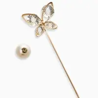 Набор булавок (4 шт.) &laquo;Цветы&raquo;, 8 см, белый в золоте