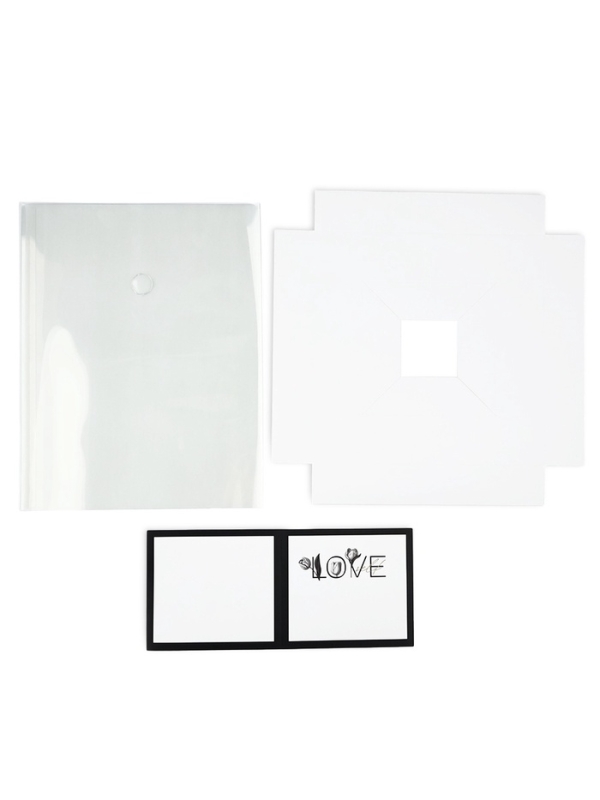 Коробка для цветов с вазой и PVC окнами складная «Чёрно-белая эстетика», 23 х 30 х 23 см