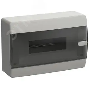 Корпус пластиковый навесной на 12 модулей ЩРН-П-12 IP41 UNION Compact черная прозрачная дверь