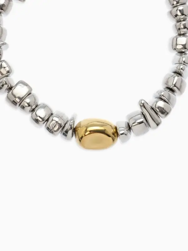 Браслет 3 нити Браслет 3 нити "Каменнное сердце", цвет золотисто-серебристый