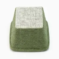 Корзина универсальная квадратная, ротанг, зелёная,15&times;12 см