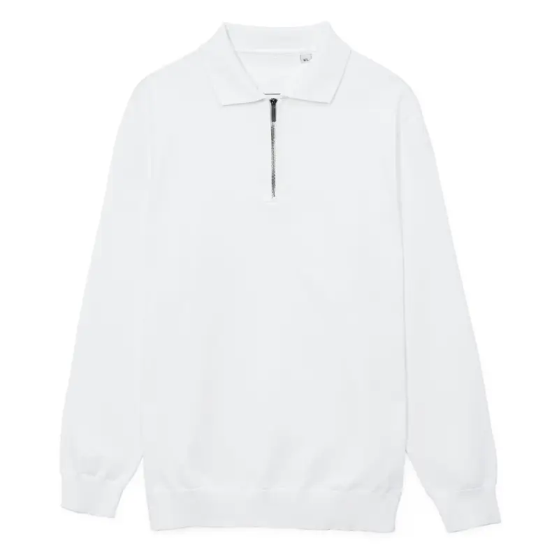 Рубашка поло мужская с длинным рукавом Terrazzo, белая, размер S/M