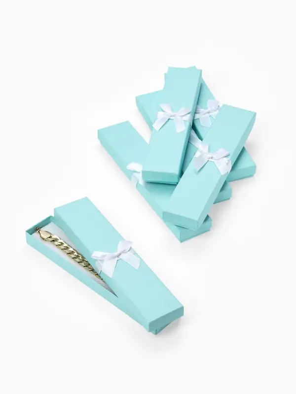 Набор подарочных коробочек 6 шт. под браслет/цепочку/часы &laquo;Тиффани&raquo;, 21&times;4, бирюзов(3593349)   109799