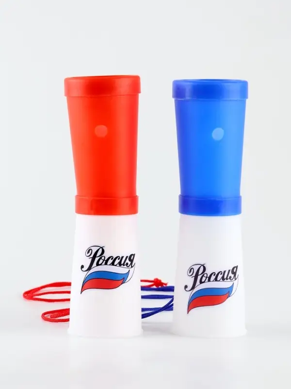 Свисток-гуделка болельщика &laquo;Россия&raquo;, 17 см, МИКС