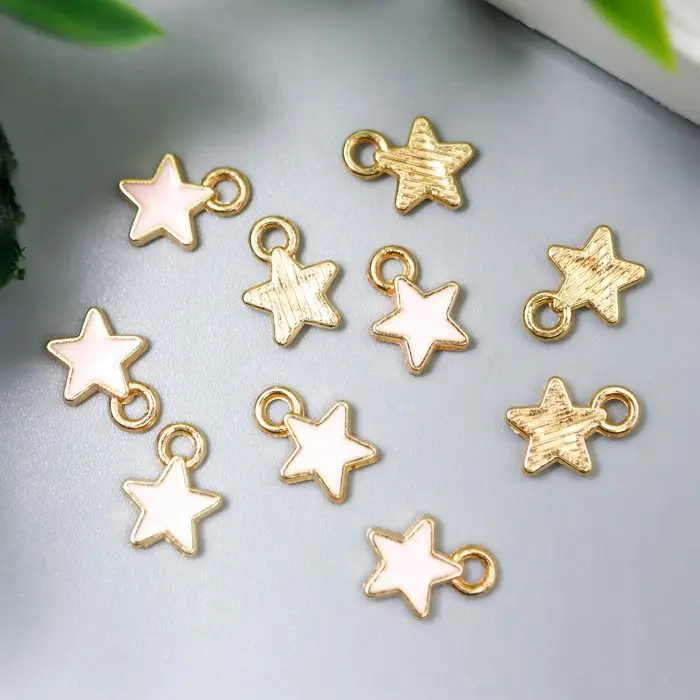 Декор для творчества металл Декор для творчества металл "Розовая звёздочка" эмаль 0,8х0,6 см