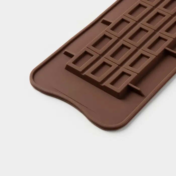 Форма для шоколада Доляна «Шоколатье», силикон, 25×11.5×0.5 см, 15 ячеек, коричневая Форма для шоколада Доляна «Шоколатье», силикон, 25×11.5×0.5 см, 15 ячеек, коричневая