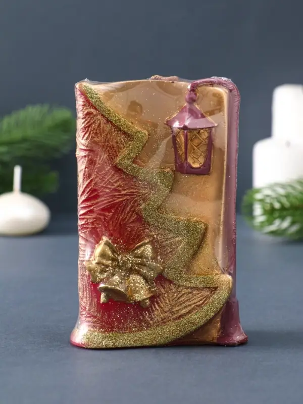 Свеча фигурная "Рождественская" 7,5х4х12 см, цв. золотой