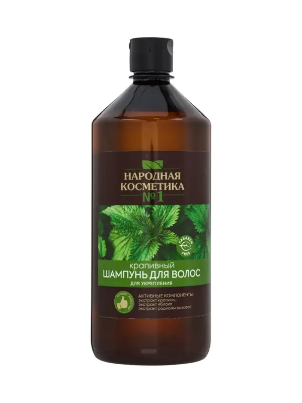 Шампунь для укрепления волос Народная косметика № 1 крапивный, 1000 мл