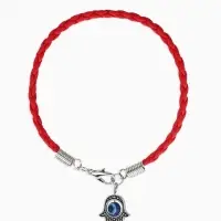 Браслет-оберег &laquo;Красная нить&raquo;, процветание и защита, синий в чернёном серебре, d=9 см
