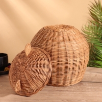 Корзина с крышкой, 25х25х34 см, ротанг