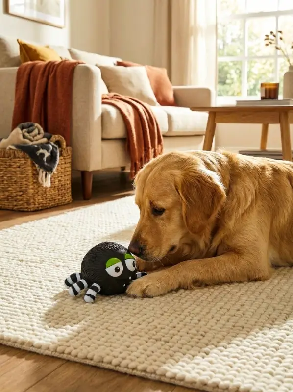 Игрушка пищащая "Паук" для собак, 15 см, черная