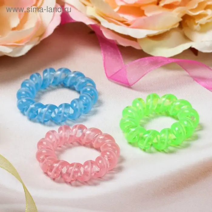 Резинка для волос  Резинка для волос "Пружинка" полоса, микс