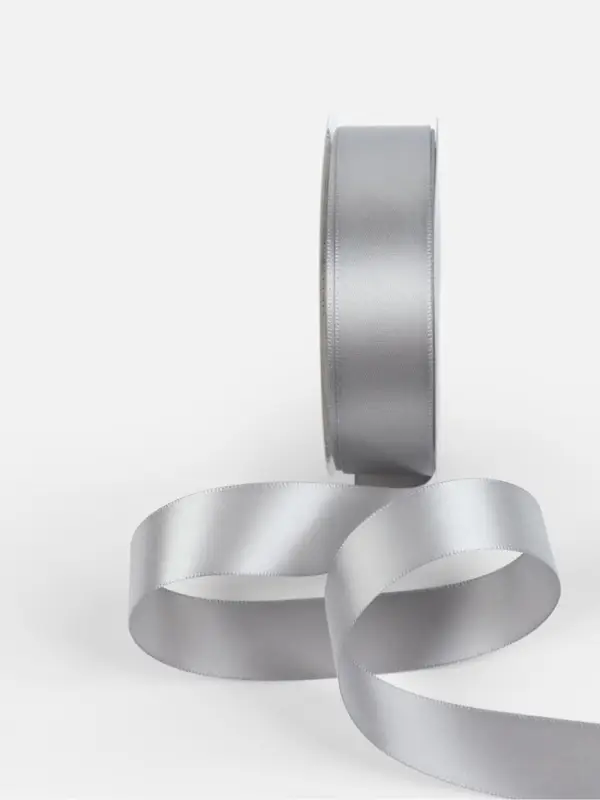Лента атласная TEIRA, двухсторонняя, 25 мм, 25&plusmn;1 м, цвет серебряный №837