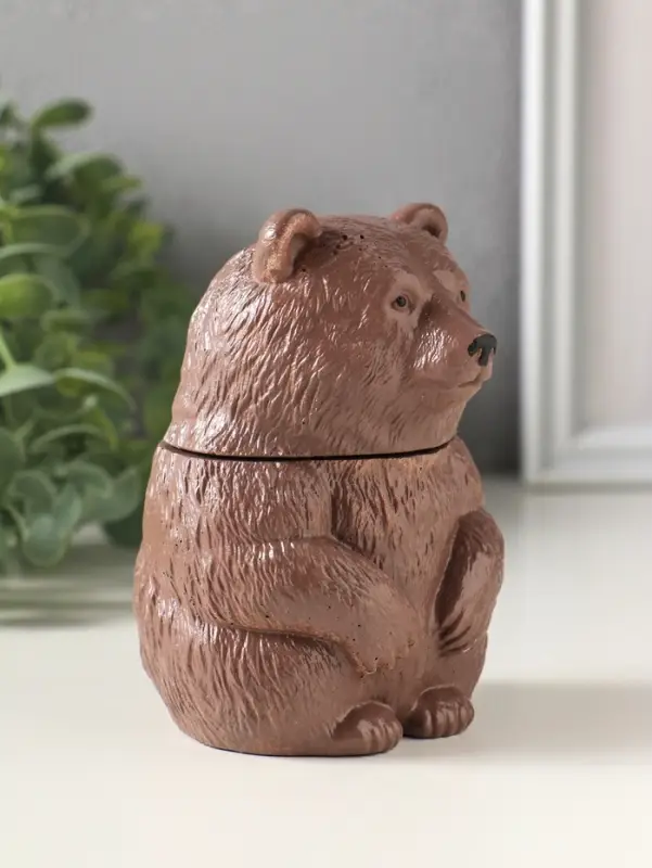 Шкатулка с крышкой для украшений &laquo;Медведь&raquo;, 11&times;7 см, коричневая