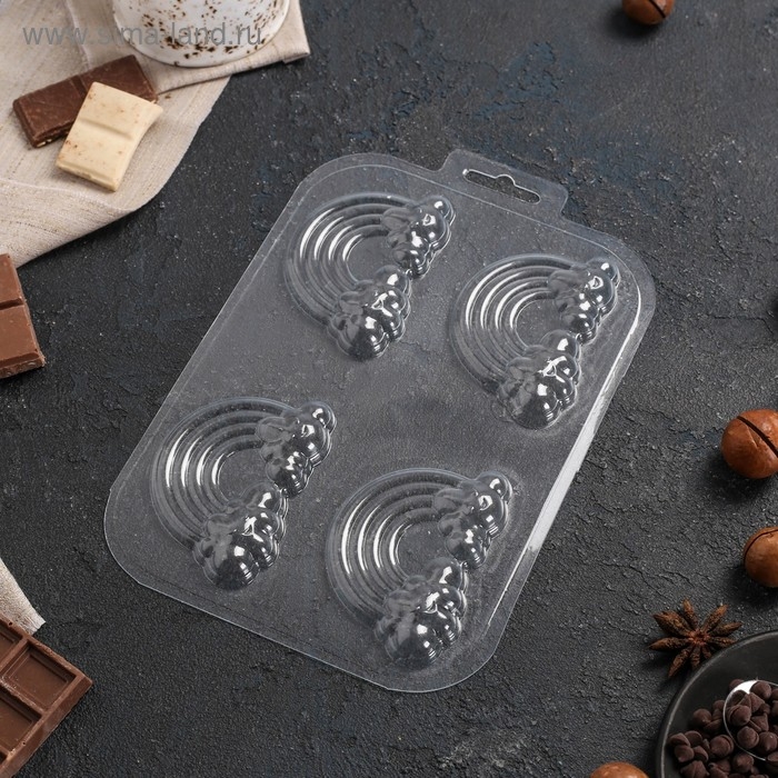 Форма для шоколада и конфет «4 Радуги», пластик, прозрачная