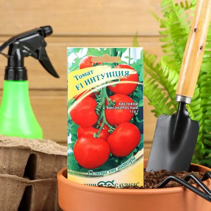 Семена Томат Семена Томат "Интуиция" F1, среднеспелый, индетерминантный,высокорослый,12 шт.