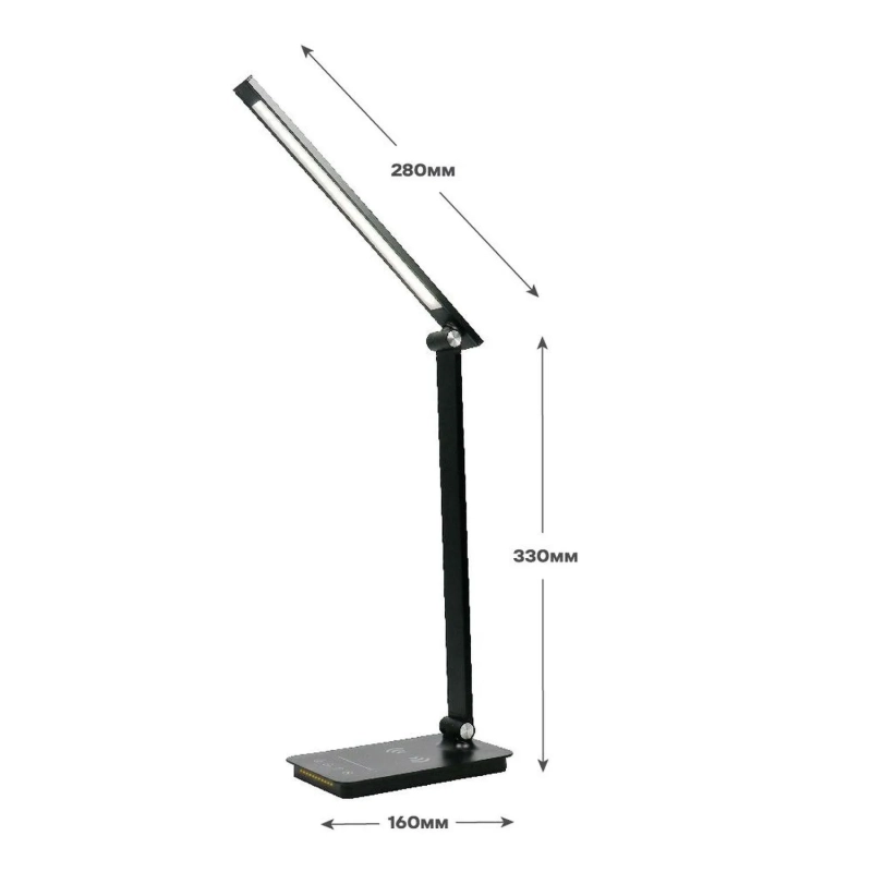 Светильник Ultraflash UF-834 C02 черн (Led настол, 8Вт, 5 ССТ, ночник, Зар)