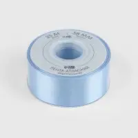 Лента атласная TEIRA, двухсторонняя, 38 мм, 25&plusmn;1 м, светло-голубой №332