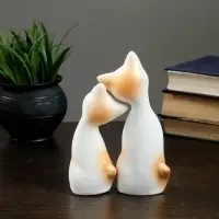 Набор фигурок керамика &laquo;Love Коты ушастые&raquo;, 2 шт., в цветочек, 13&times;6&times;17 см