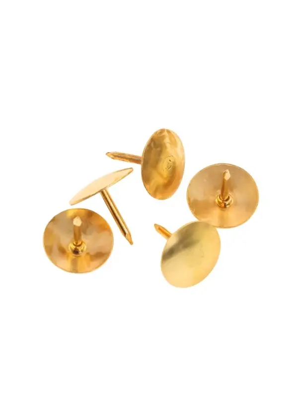 Кнопки канцелярские 12 мм., в картонной коробке, 50 штук, золотистые