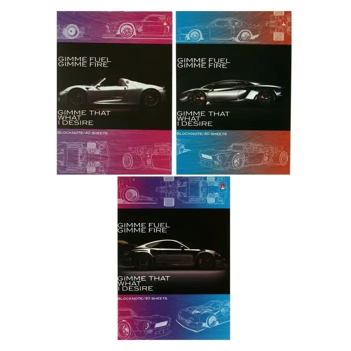 Блокнот А6, 40 листов на скрепке Блокнот А6, 40 листов на скрепке "Машины", МИКС