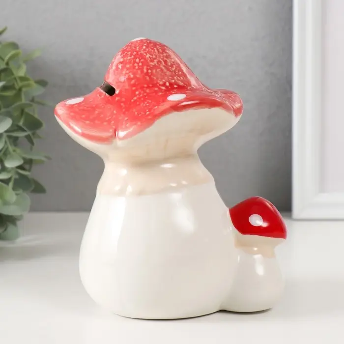 Копилка для денег &laquo;Два мухоморчика&raquo;, керамика, 12&times;9&times;15.5 см