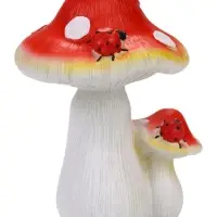 Садовая фигура из полистоуна &laquo;Мухомор с божьей коровкой&raquo;, 15&times;15&times;21 см