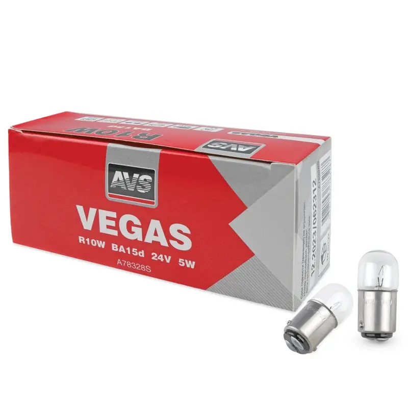 Лампа AVS Vegas 24V. R10W(BA15d) BOX 10шт.