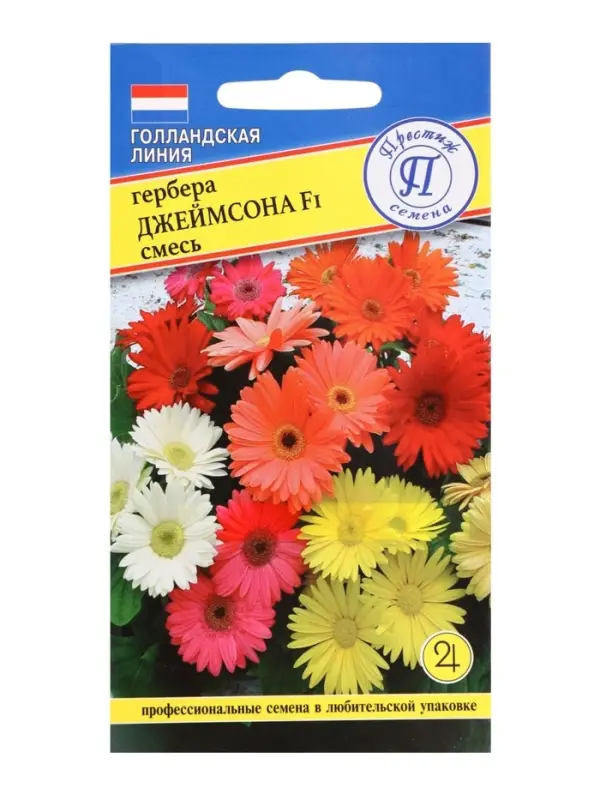 Семена комнатных цветов Гербера &laquo;Джеймсона&raquo;, F1, 5 шт., смесь, &laquo;Престиж семена&raquo;