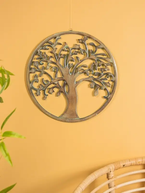 Панно "Древо жизни" МДФ, 40х40х1 см, цв. бирюзово-коричневый