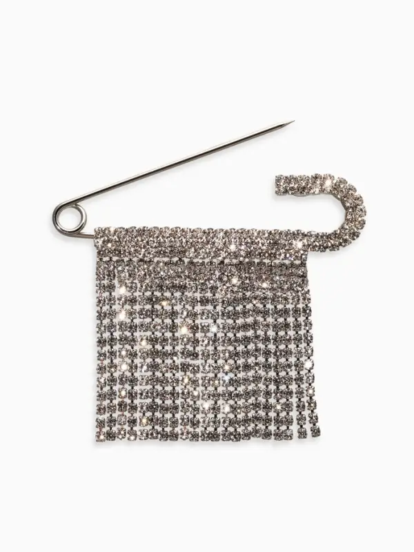 Булавка &laquo;Торжество&raquo;, дождик, 7 см, белая в серебре