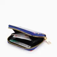 Кошелёк на молнии Выбражулька, 8.5&times;2.5&times;10.5 см, с принтом, синий