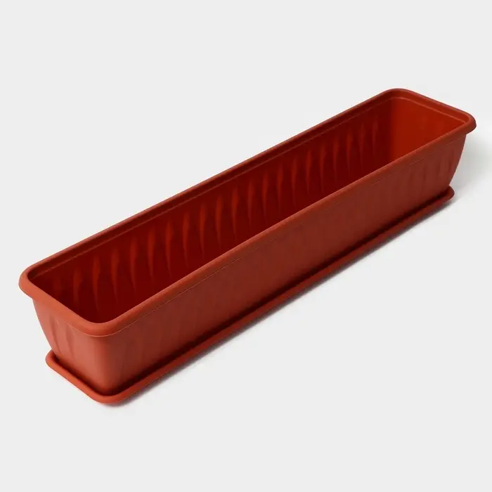 Балконный ящик для цветов &laquo;Алиция&raquo;, 15 л, 80&times;18&times;15 см, с поддоном, цвет терракотовый