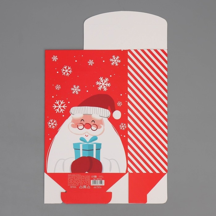 Коробка подарочная новогодняя складная «Дед Мороз», 15 х 7 х 22 см, Новый год Коробка подарочная новогодняя складная «Дед Мороз», 15 х 7 х 22 см, Новый год