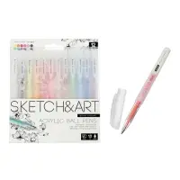 Набор акриловых ручек 12 цветов, 1.0 мм