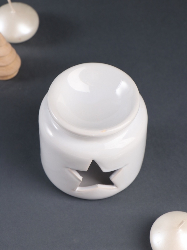 Набор: аромалампа для эфирных масел, мелтсы из воска ароматические «Звезда», белая, 7.5×7.5×8 см Набор: аромалампа для эфирных масел, мелтсы из воска ароматические «Звезда», белая, 7.5×7.5×8 см