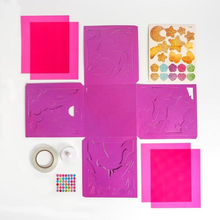 Набор для творчества &laquo;Чудесный ночник: единорог&raquo;, 3Д эффект, цветное свечение, с декором, 5+