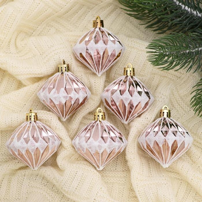 Набор ёлочных игрушек 6 шт. «Зимнее волшебство. Шэрон» пластик, 6х5 см Набор ёлочных игрушек 6 шт. «Зимнее волшебство. Шэрон» пластик, 6х5 см