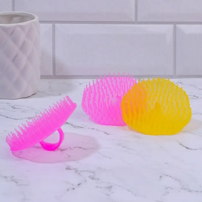 Щётка - массажёр для мытья головы, 7.5×7.5×3.5 см, фасовка 12 шт., МИКС