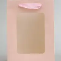 Пакет подарочный, с окном, 20&times;15&times;10 см, розовый